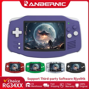 ANBERNIC-consola de juegos portátil Retro RG34XX, pantalla IPS de 3,4 ", Linux, reproductor de videojuegos de 64 bits, compatible con WiFi, Bluetooth, salida de TV HD