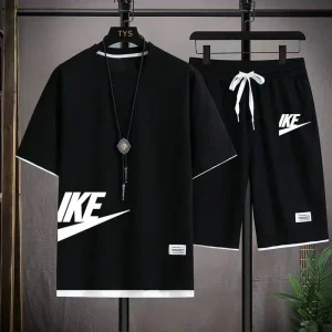 Venta caliente de verano de los hombres pantalón corto casual de manga camiseta pantalones cortos conjunto deportivo al aire libre transpirable pantalones cortos para correr conjunto de 2 piezas