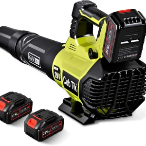 Soplador de Hojas Inalámbrico con 2 Baterías y Cargador, 650 CFM 280 MPH, Ligero para Jardín y Patio