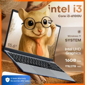 15,6 "portátil i3 ordenador portátil Windows 11 Pro Intel Core i3 6100U portátiles huella digital 16GB RAM 1TB 2TB SSD Notebook PC